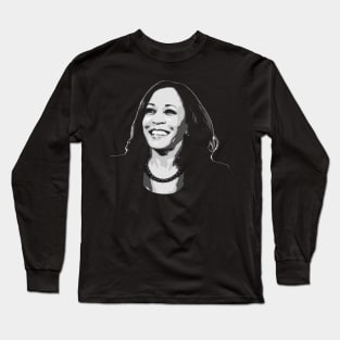 Kamala Harris Black and White Long Sleeve T-Shirt